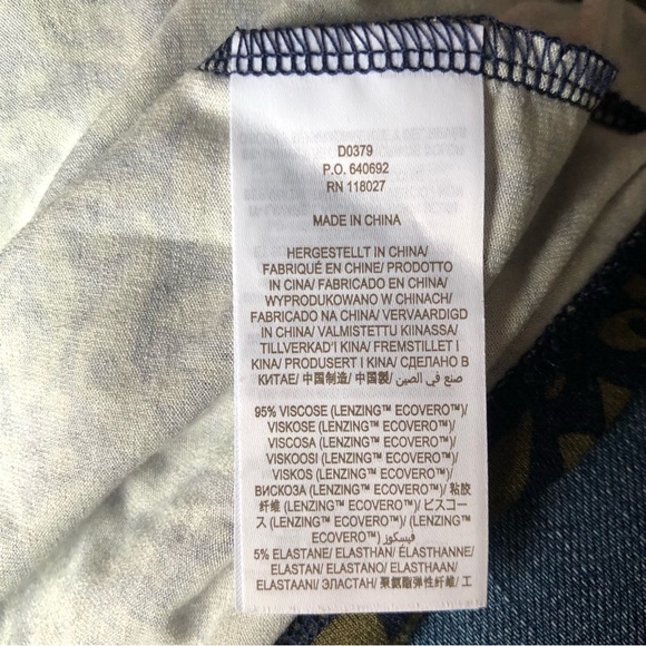 Boden High Neck Jersey Tiered Dress Green Blue Floral Print Size 8 Lagenlook - Picture 5 of 6